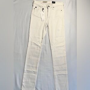 NWT AG White Gray The Prima Mid Rise Cigarette Skinny Jeans